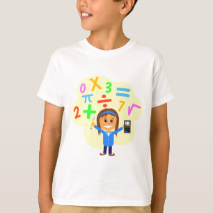 Mathe-Mädchen-Cartoon T-Shirt