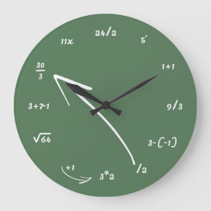 Mathe-mathematische Gleichungen Große Wanduhr