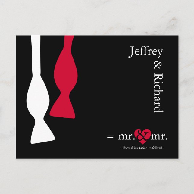Mathe Mr. & Mr. Postcard Ankündigungspostkarte (Vorderseite)