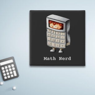 Mathe Nerd niedlich Junge in Taschenspielerkostüm  Button