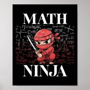 Mathe-Ninja Algebra Analysis Mathematik Student Le Poster
