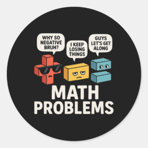 Mathe-Problem-Symbole Lustiger Lehrer Zurück Zur S Runder Aufkleber