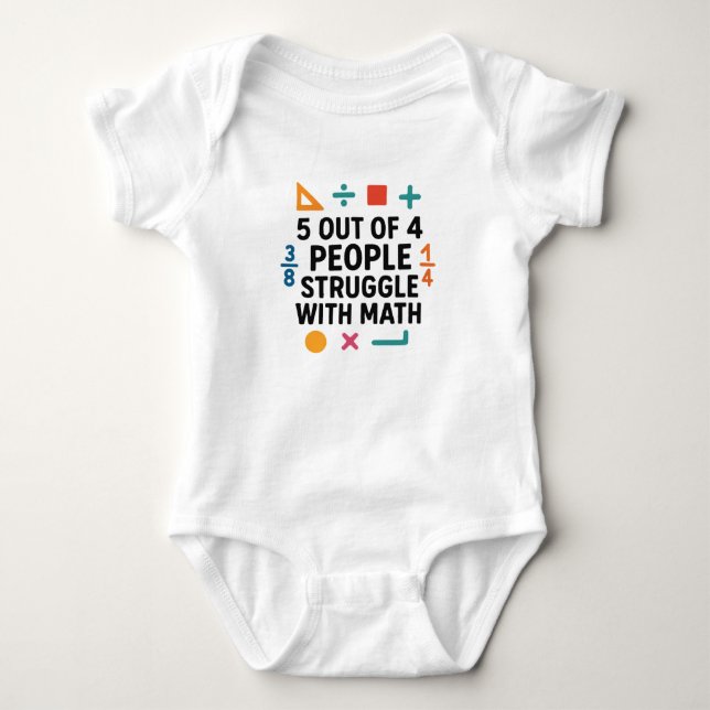 Mathe-Rätsel-Design Baby Strampler (Vorderseite)