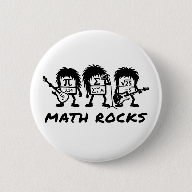 Mathe Rocks Akademische Rockband Humor Button (Vorderseite)