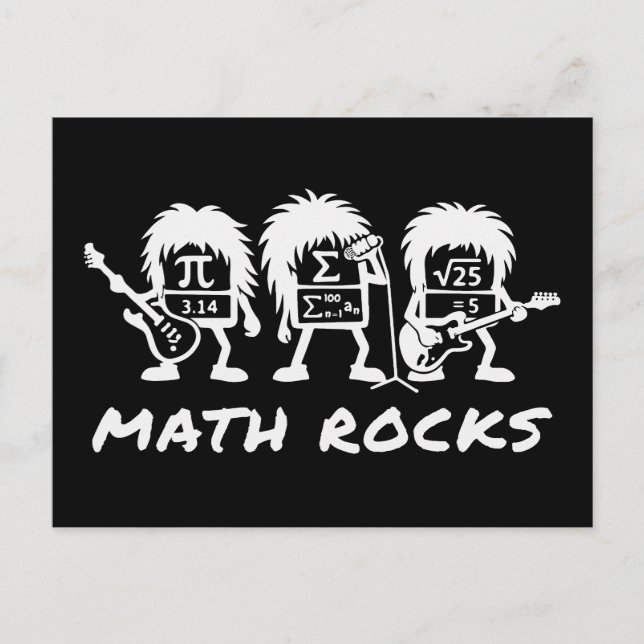 Mathe Rocks Akademische Rockband Humor Postkarte (Vorderseite)