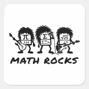Mathe Rocks Akademische Rockband Humor Quadratischer Aufkleber