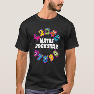 Mathe Rockstar Kinder Cool Monster Zahlen Mathe T-Shirt