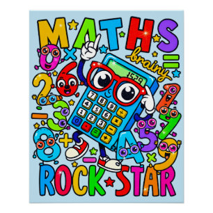 Mathe-Rockstar-Plakat für Kinder UK-Klassenzimmer Poster