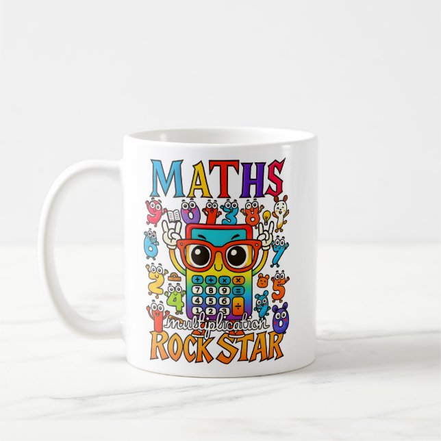 Mathe Rockstar Süße Rechner Tasse (Links)