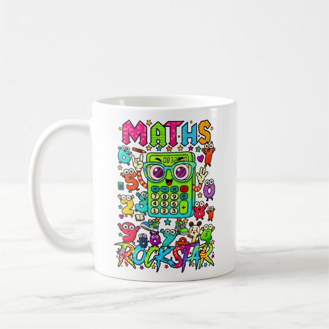 Mathe-Rockstar-Süße-Taschenrechner-Tasse für Kinde Kaffeetasse (Links)