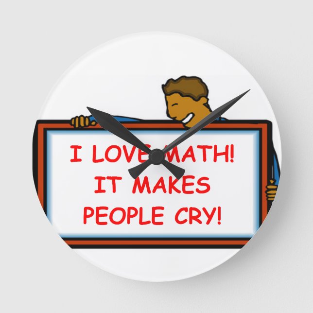 Mathe Runde Wanduhr (Vorderseite)