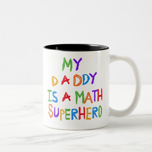 Mathe-Superheld Zweifarbige Tasse (Rechts)