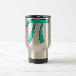 Mathe Symbol blaues Aqua-Rosa-heißes Reisebecher