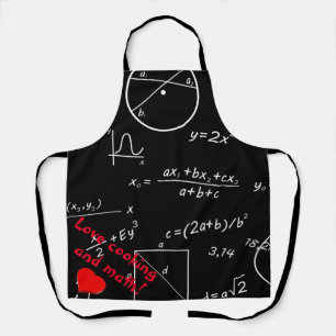 Mathe Tafel Liebe Kochen und Mathe Schürze