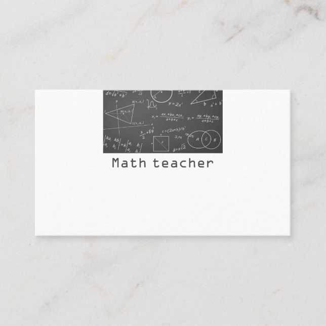 Mathe Tafel Mathelehrer Visitenkarte (Vorderseite)