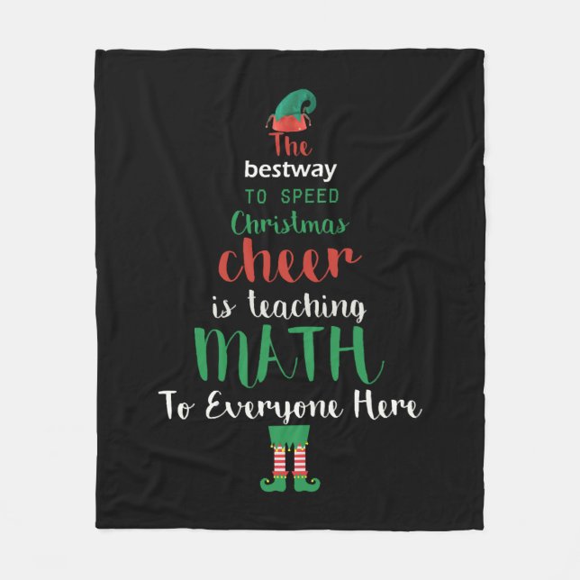 Mathe Teacher Christmas Elf Geschenkdesign Fleecedecke (Vorderseite)