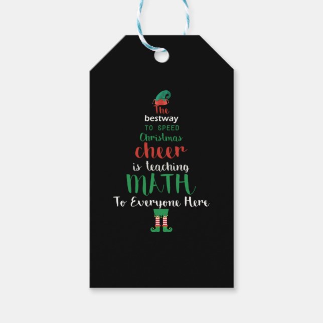 Mathe Teacher Christmas Elf Geschenkdesign Geschenkanhänger (Vorderseite)