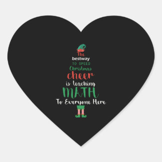 Mathe Teacher Christmas Elf Geschenkdesign Herz-Aufkleber