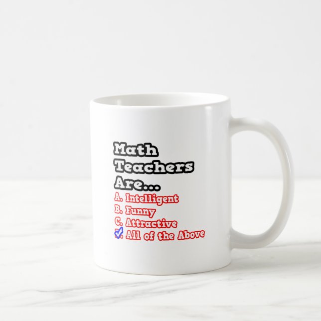 Mathe Teacher Quiz...Joke Tasse (Rechts)