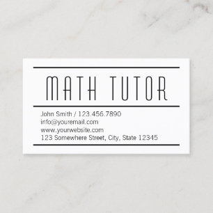 Mathe-Tutor Minimalistisch Visitenkarte