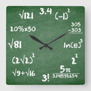 Mathe-Uhr für Mathematik-Liebhaber Quadratische Wanduhr