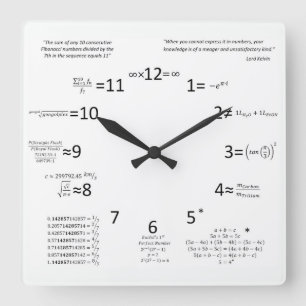 Mathe-Uhr Quadratische Wanduhr