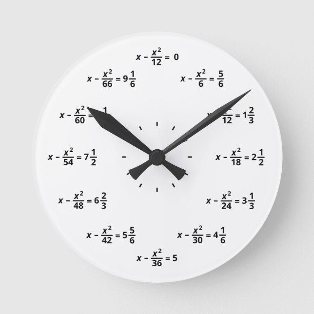 Mathe-Uhr Runde Wanduhr (Vorderseite)