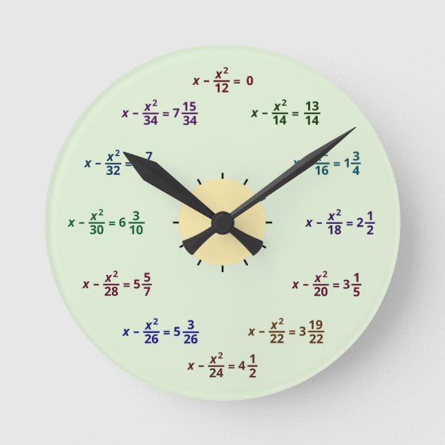 Mathe-Uhr Runde Wanduhr (Vorderseite)