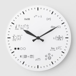 Mathe-Wanduhr (groß) Große Wanduhr