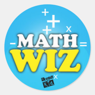 Mathe wiz (Set von 20) Runder Aufkleber