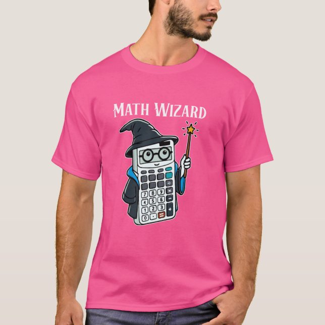Mathe Wizard Calculator Funny Math Teacher T-Shirt (Vorderseite)