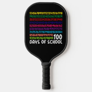 Mathe Zahlen 100. Schultag Lehrer Kinder Pickleball Schläger
