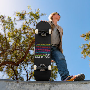 Mathe Zahlen 100. Schultag Lehrer Kinder Skateboard