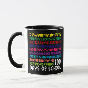 Mathe Zahlen 100. Schultag Lehrer Kinder  Tasse