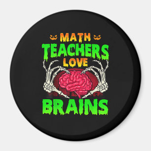 Mathelehrer Gehirne Skeleton Hand Herz Halloween Magnet