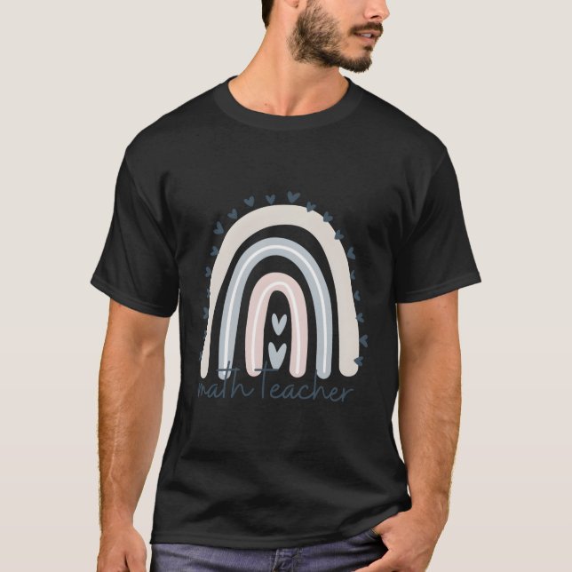 Mathelehrer mit Regenbogen T-Shirt (Vorderseite)
