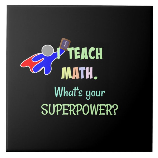 Mathelehrer, Superheld Fliese (Vorderseite)