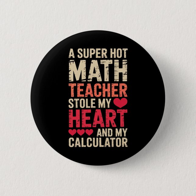 Mathelehrer Valentinstag Algebra Analysis Liebe Button (Vorderseite)