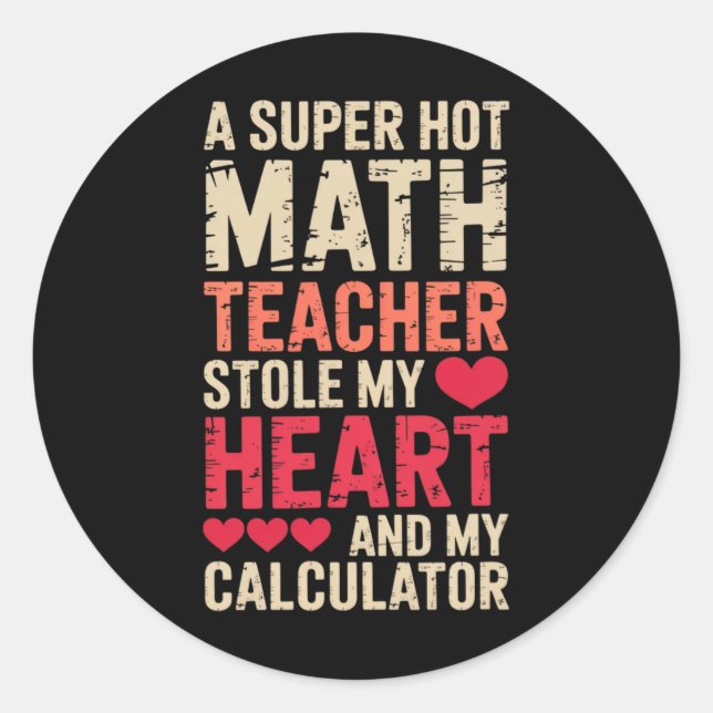 Mathelehrer Valentinstag Algebra Analysis Liebe Runder Aufkleber (Vorderseite)