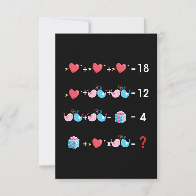 Mathelehrer Valentinstag Karte (Vorderseite)