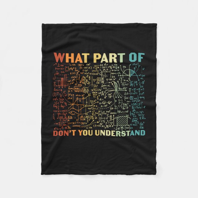 Mathelehrer, welcher Teil der Mathematik Fleecedecke (Vorderseite)