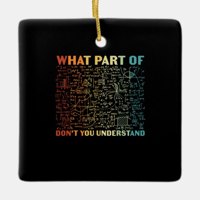 Mathelehrer, welcher Teil der Mathematik Keramikornament (Vorderseite)