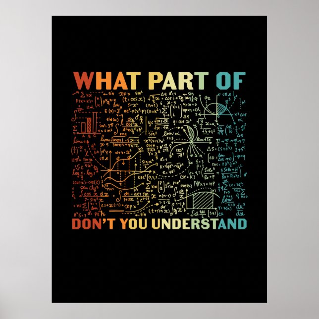 Mathelehrer, welcher Teil der Mathematik Poster (Vorne)