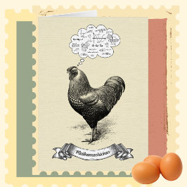 Mathemachicken Funny Math Chicken Joke Card