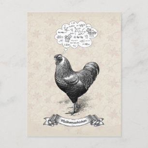 Mathemachicken Funny Math Chicken Pun Joke Postkarte