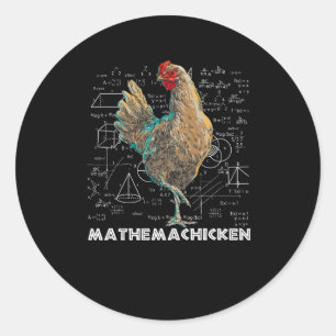 Mathemachicken I Liebe Chicken Funny Math Lover Ma Runder Aufkleber
