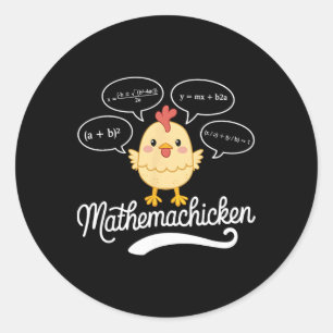 Mathemachicken Mathe-Huhn Lehrer Ruhestand Mathema Runder Aufkleber