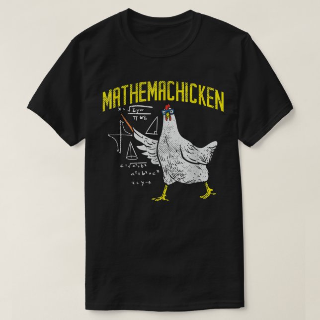 Mathemachicken Mathe Nerd Algebra Lehrerin Hühner T-Shirt (Design vorne)