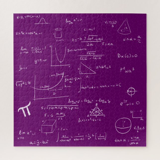 Mathematic Formulas and Equations Purple and White Puzzle (Vertikal)