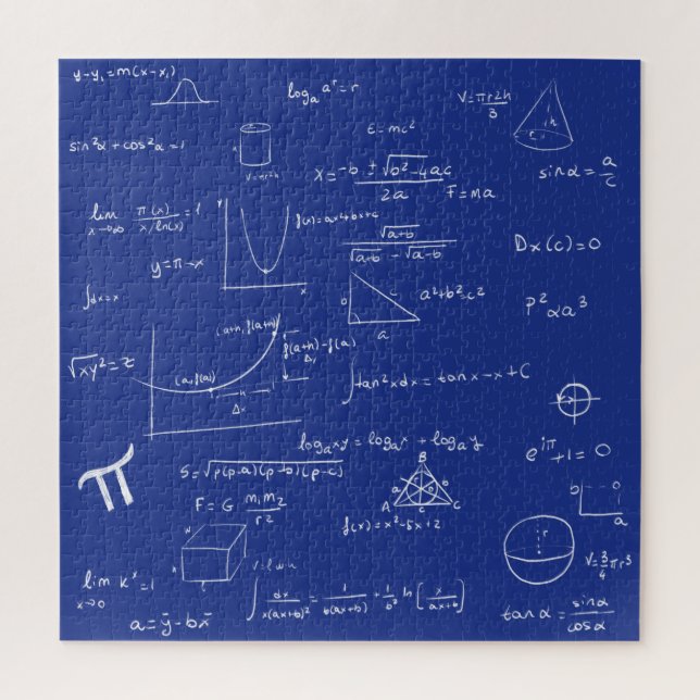 Mathematic Formulas Equations Blue and White Puzzle (Vertikal)
